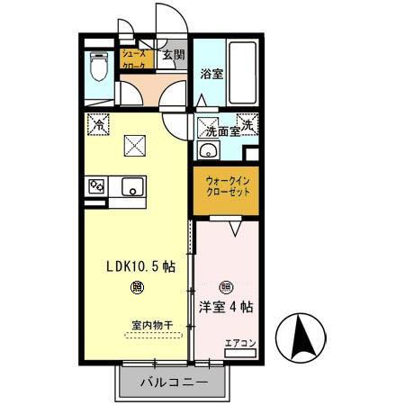 ＪＲ和歌山線 打田駅 徒歩2分 2階建 築18年(1LDK/1階)の間取り写真
