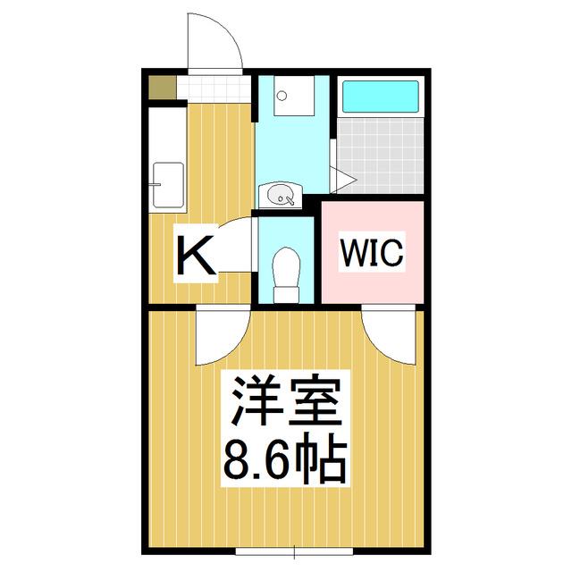 レオン・K(1K/1階)の間取り写真