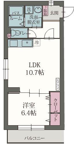 レジーナ(1LDK/4階)の間取り写真