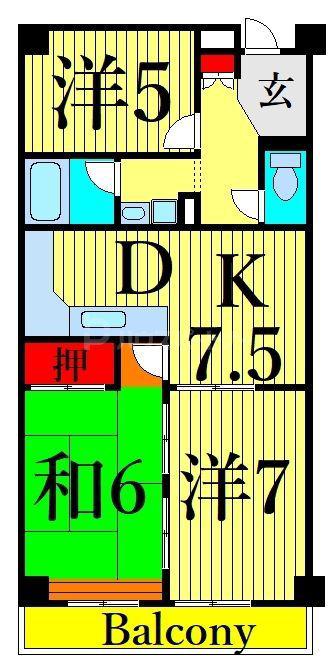 リヴィエール・レジョン(3DK/3階)の間取り写真