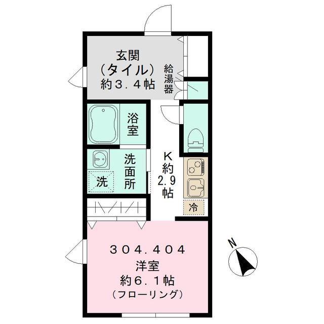 GREEN COURT中野(1K/3階)の間取り写真