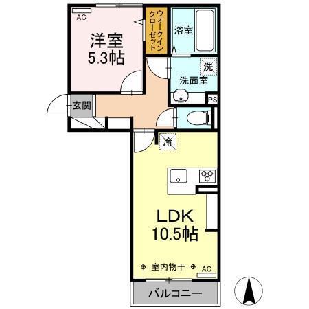 メゾンレジデンス(1LDK/2階)の間取り写真