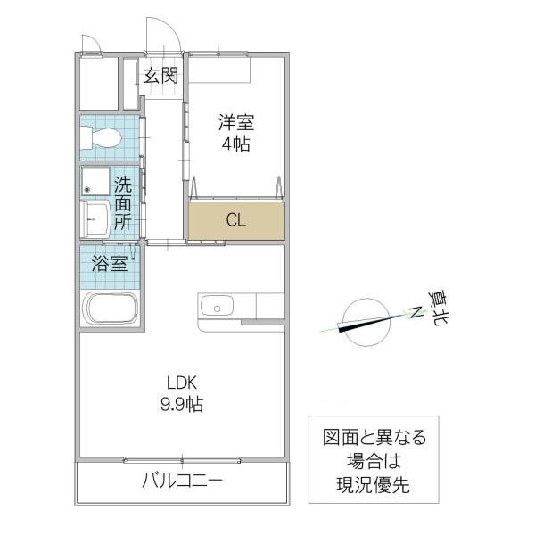 サンシャインヒル(1LDK/1階)の間取り写真