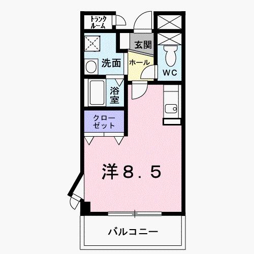 セルフィールAKAYAMA(1K/3階)の間取り写真