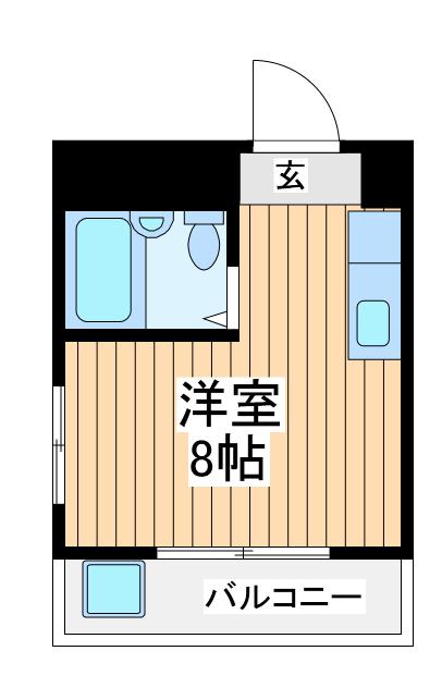 ホワイトヴィラ相模原2(ワンルーム/1階)の間取り写真