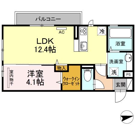 アイ・アイマンションII(1LDK/3階)の間取り写真