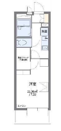 レオパレスB&R(1K/1階)の間取り写真