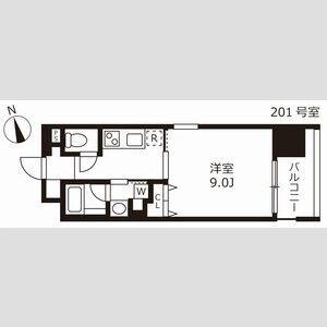 花の木ライズ(1K/2階)の間取り写真