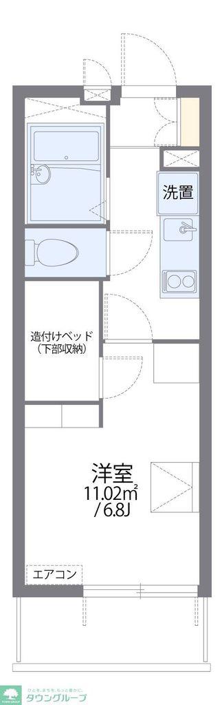 レオパレス椎の実3(1K/1階)の間取り写真