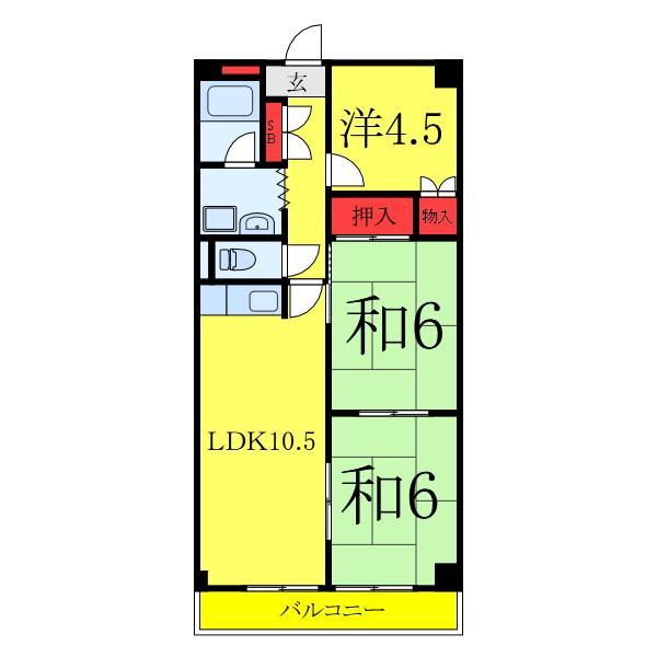 ジュネグリーン(3LDK/3階)の間取り写真