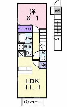 エルバフィオーレ(1LDK/2階)の間取り写真