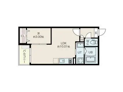 JACK HOMMACHII(1LDK/1階)の間取り写真