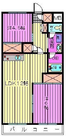 渋谷コート3号館(2LDK/6階)の間取り写真