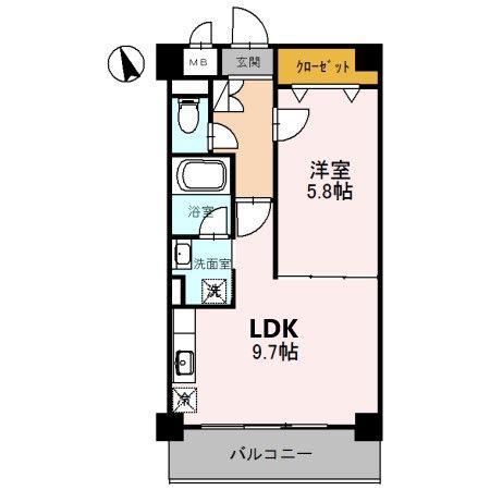 サンロード新和II(1LDK/2階)の間取り写真