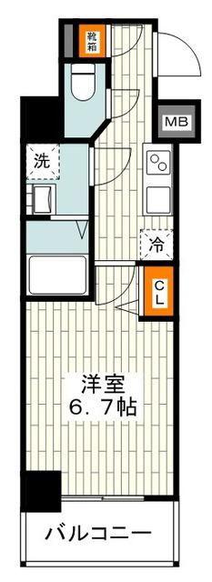 リヴシティ横濱インサイトII(1K/1階)の間取り写真