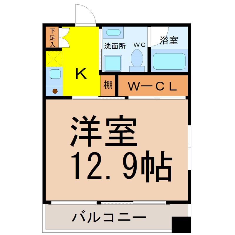 リバーフロントレジデンス(1K/7階)の間取り写真