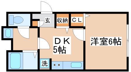 サンマリン五色山(1DK/2階)の間取り写真
