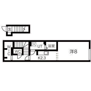 E SPACE(1K/2階)の間取り写真