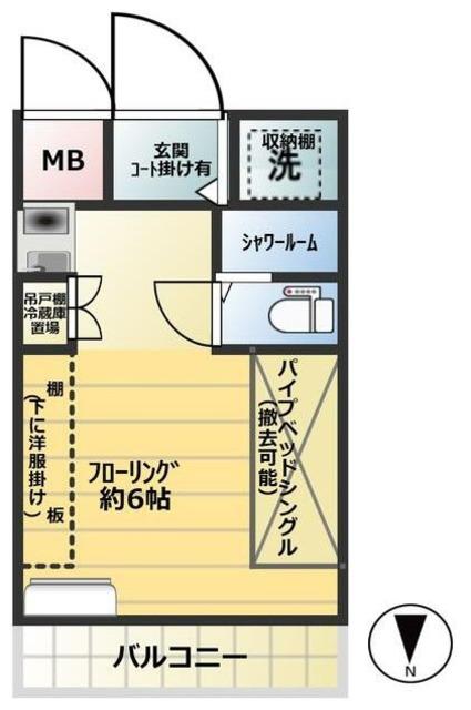 スカイコート下高井戸(1K/7階)の間取り写真