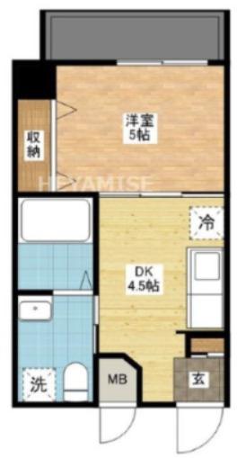フューチャー若葉町(1DK/4階)の間取り写真