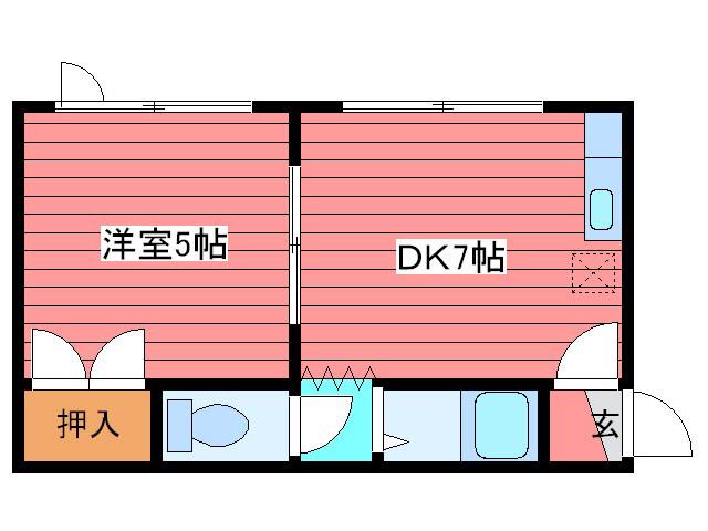 一条ハウス(1DK/3階)の間取り写真