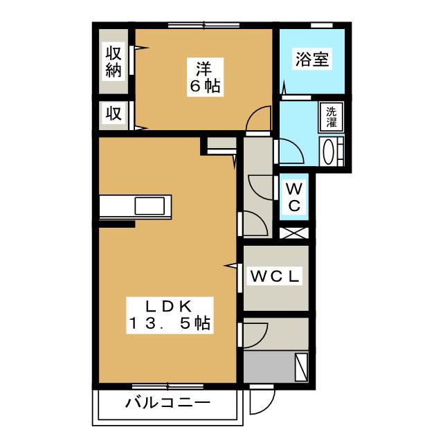 プライマリーコートF(1LDK/1階)の間取り写真