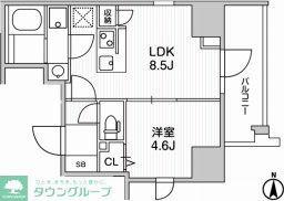 WEAVE BASE -UENO ノース(1LDK/5階)の間取り写真