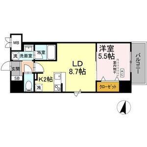 BULL HOUSE(1LDK/6階)の間取り写真