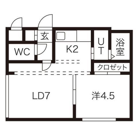 エクセレント壱番館(1LDK/4階)の間取り写真