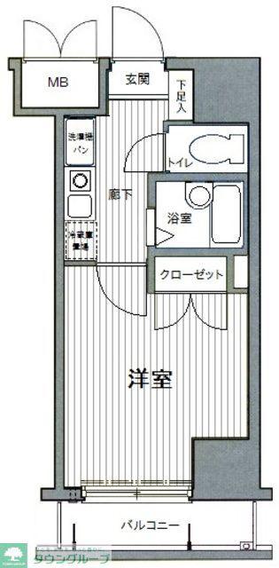 ガーラ笹塚駅前(1K/3階)の間取り写真