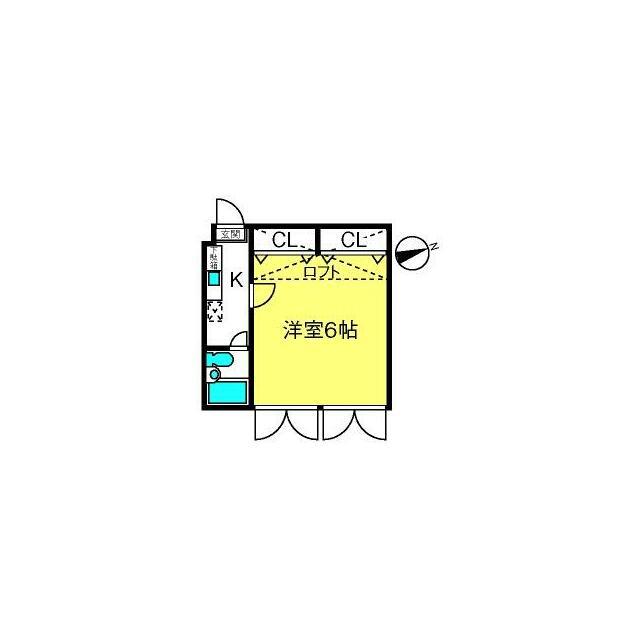ジュネパレス春日部第8(1K/1階)の間取り写真