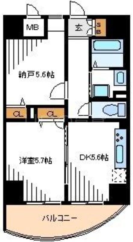 AIRY AVENUE(2DK/9階)の間取り写真