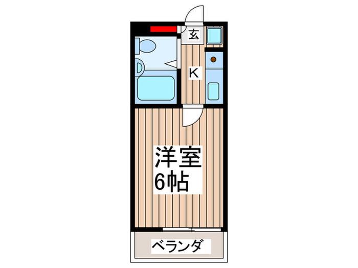 キャッスル柏(1K/2階)の間取り写真