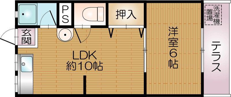 アオイハイツ(1LDK/1階)の間取り写真