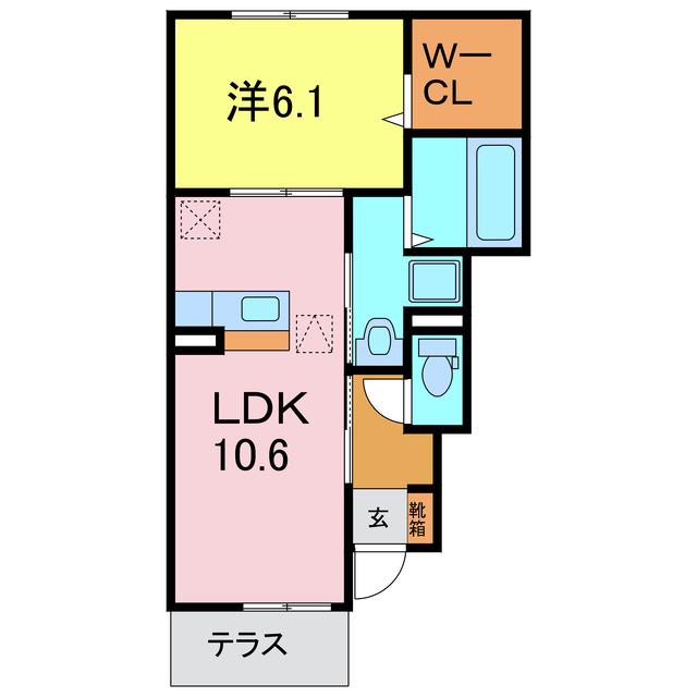 プレイスメゾン(1LDK/1階)の間取り写真