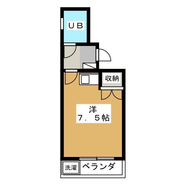 ユーマブチ(ワンルーム/4階)の間取り写真