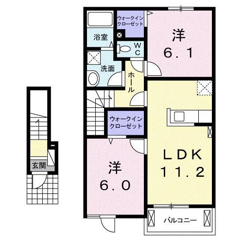 レジデンス BREEZE(2LDK/2階)の間取り写真