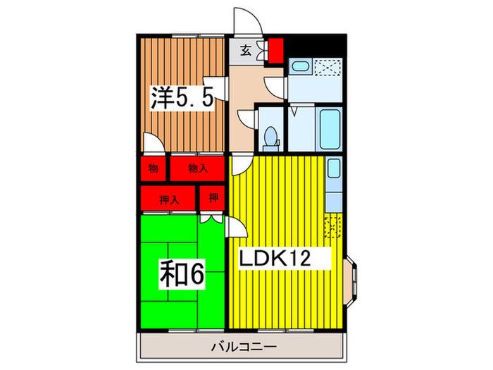 グランドール浦和Ⅱ(2LDK/2階)の間取り写真