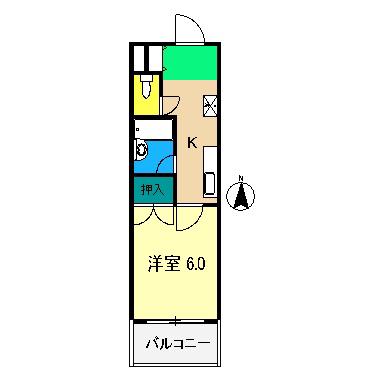 荒川ハイツ(1K/3階)の間取り写真