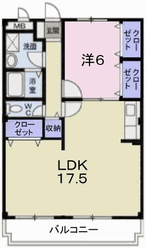 アネックスイースト(1LDK/3階)の間取り写真