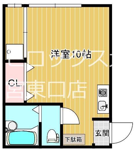 ブルーハイツ与野(ワンルーム/1階)の間取り写真