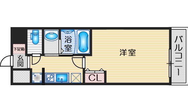 パークフラッツ緑地公園(1K/1階)の間取り写真