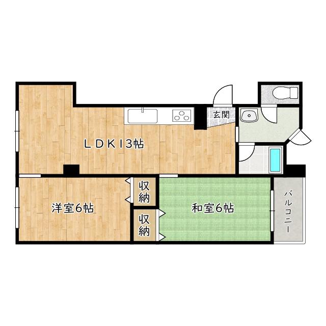 ヌーヴォ和泉(2LDK/3階)の間取り写真