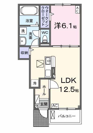 名鉄竹鼻線 不破一色駅 徒歩18分 2階建 新築(1LDK/1階)の間取り写真