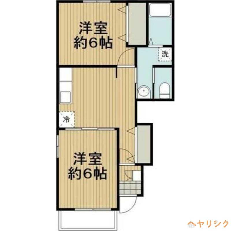 スカイパーク(2DK/1階)の間取り写真