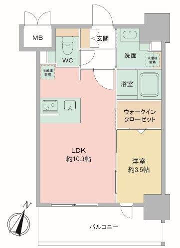 LOUIS RESIDENCE弁天町(1LDK/5階)の間取り写真