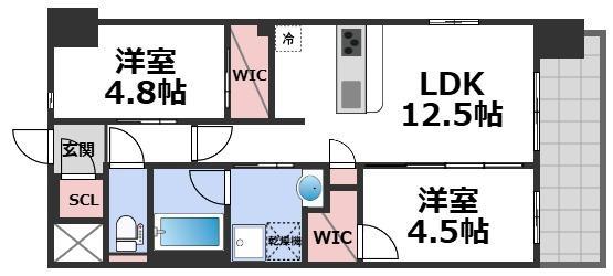 スプランディッド城東関目(2LDK/7階)の間取り写真