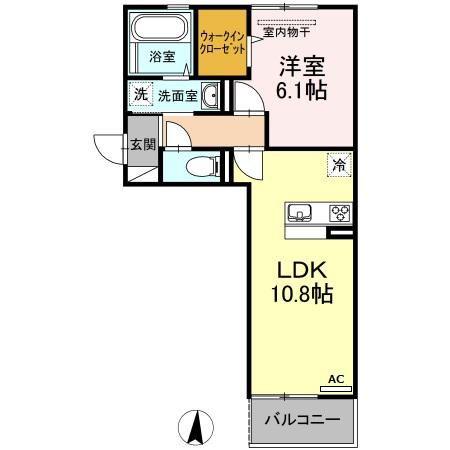 メゾンギャラクシー(1LDK/2階)の間取り写真