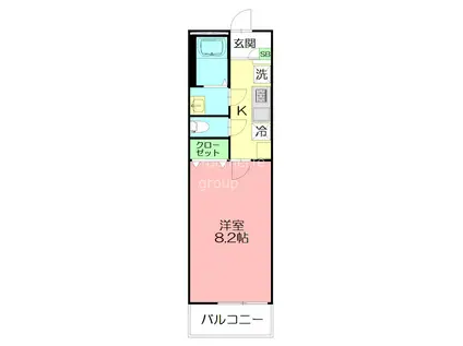 LAGUNA湯河原(1K/2階)の間取り写真