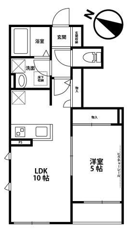 プリムヴェール(1LDK/1階)の間取り写真